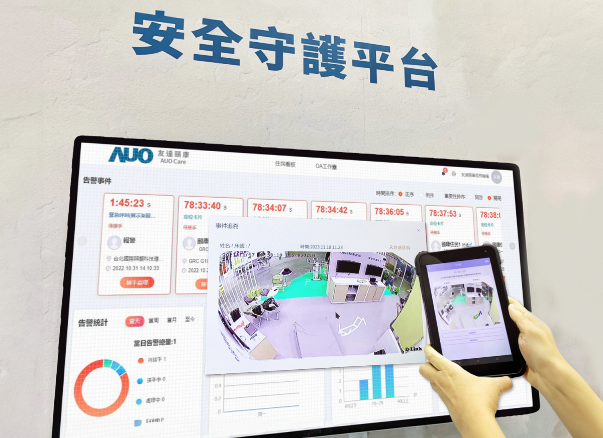 PA真人
颐康整合软硬件包含跌倒侦测、智能床垫和紧急呼叫管理等，透过安全守护平台进行IoT设备统一监控与管理，提供长照场域落实安全守护方案